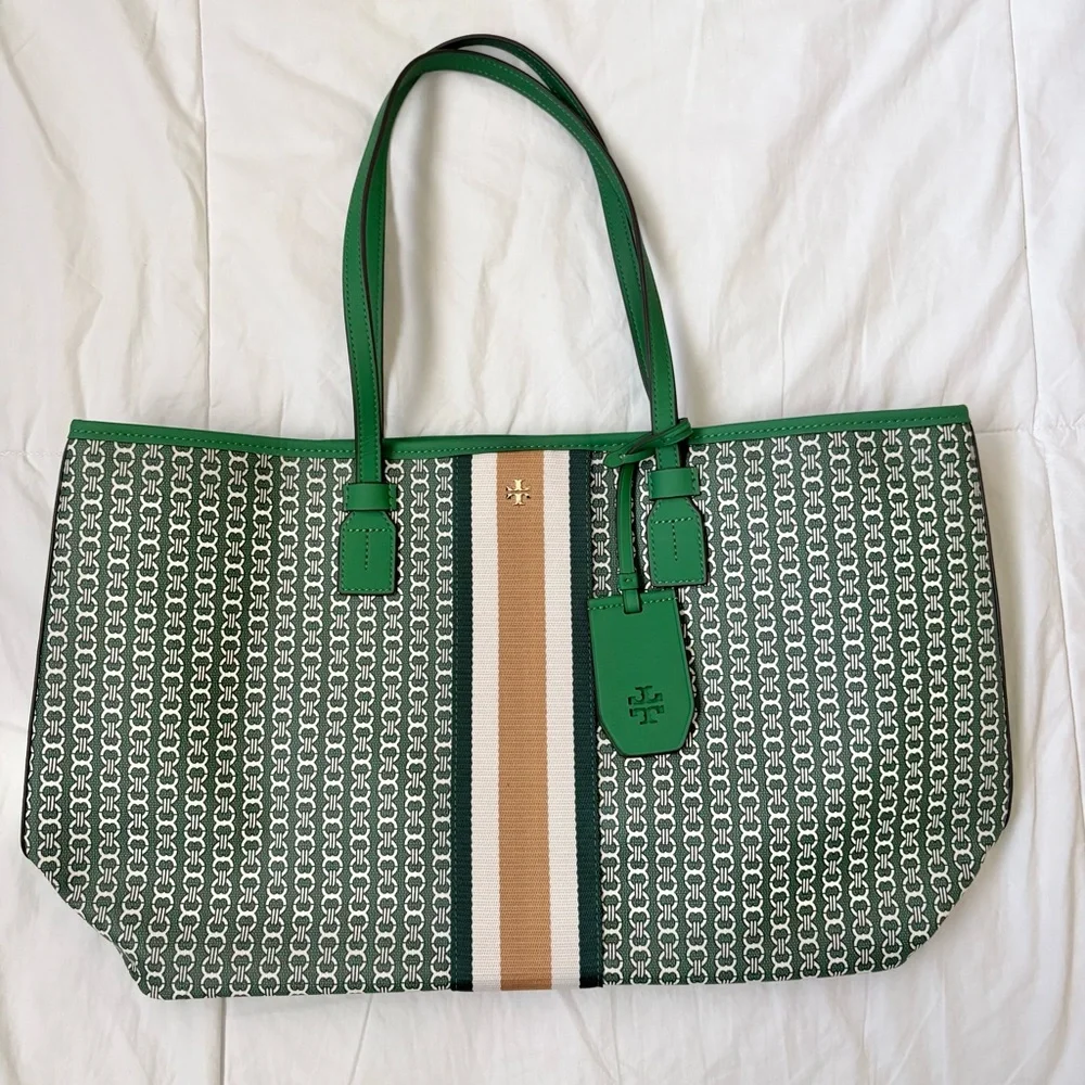 Tory Burch Gemini Link Large Tote (Green) - Picture 4 of 10